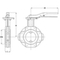 Butterfly valve Type: 4991LUG Ductile cast iron/PFA Handle Lug type